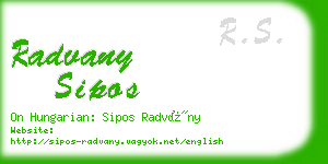 radvany sipos business card